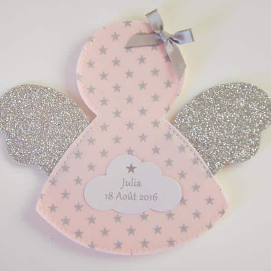 sachet à dragées en tissu ange pour naissance communion baptême