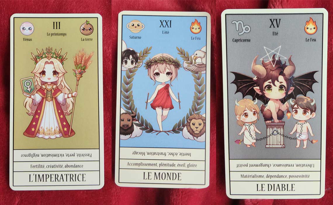 jeu de tarot divinatoire chibi