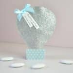 contenant à dragées en tissu montgolfière