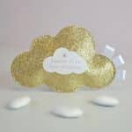 ballotin à dragées nuage tissu à paillettes