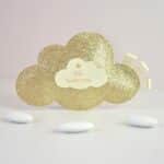 ballotin à dragées nuage tissu à paillettes