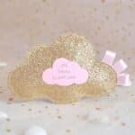 ballotin à dragées nuage tissu à paillettes