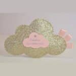 ballotin à dragées nuage tissu à paillettes