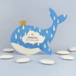 sachet à dragées personnalisé baleine