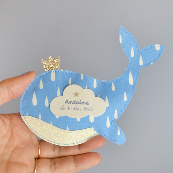 sachet à dragées personnalisé baleine