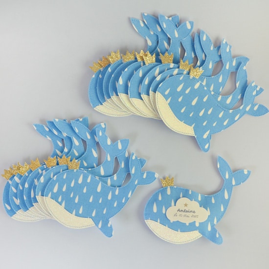sachet à dragées personnalisé baleine