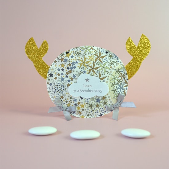 sachet à dragées crabe