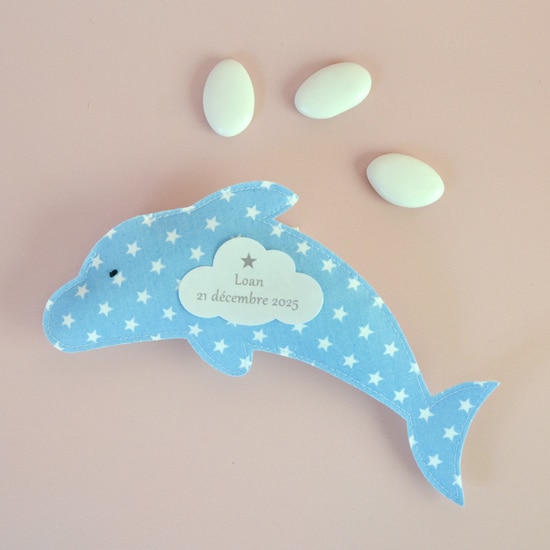 sachet à dragées dauphin