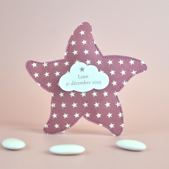sachet à dragées étoile de mer