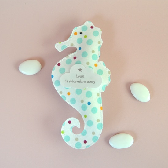 sachet à dragées hippocampe