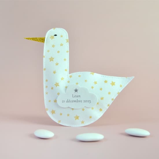 sachet à dragées mouette