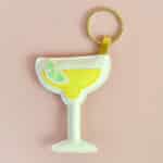 Porte-clés cocktail Margarita cousu main en textile pailleté, goodie événementiel acidulé