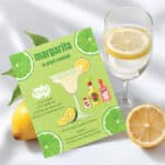 Carte recette Margarita illustrée et aimantée, personnalisable pour événement ou cadeau client