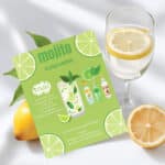 Carte recette Mojito illustrée et aimantée, personnalisable pour événement ou cadeau client